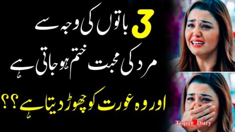 3 Baaton ki Mard ki Mohabbat khatam | Best Famous quotes about life In Urdu Hindi Part 47 |Sad Love
