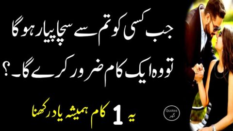 Sacha Pyar Krny Wala 1 Kam Zaroor Kry Ga.? | Best Urdu Quotes Collection | Amazing Quotes