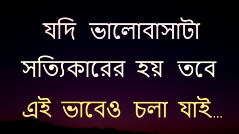 যদি ভালোবাসাটা সত্যিকারের হয় ! Powerful Motivational Quotes In Bangla.