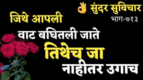 Most Motivational Quotes | Suvichar | जिथं आपली वाट बघितले जाते, तिथेच जा, नाहीतर..! | Part-713